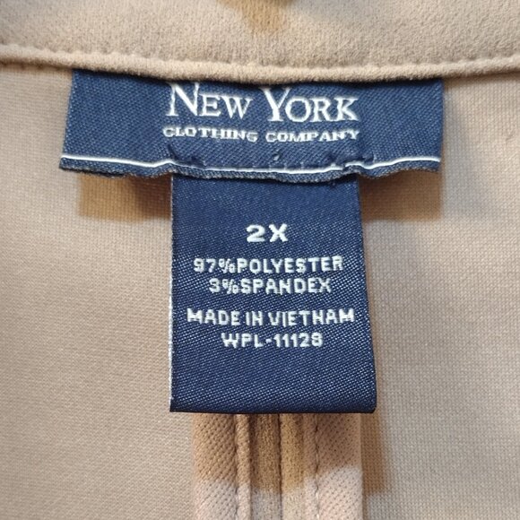 NY Clothing Co.: Women’s Blazer, Size 2X, Tan - Picture 4 of 5